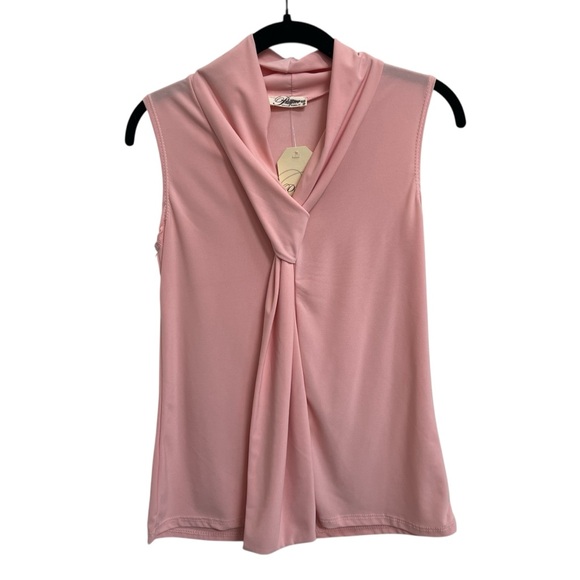 Prospect Blvd Pink Tie Neck Sleeveless Blouse NWT Size medium - Picture 1 of 6